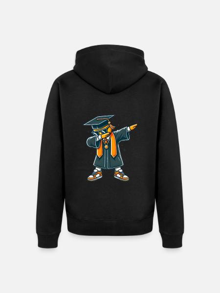 Cool Graduate Dab Pose Illustration - Unisex Premium Organic Zip Hoodie - black