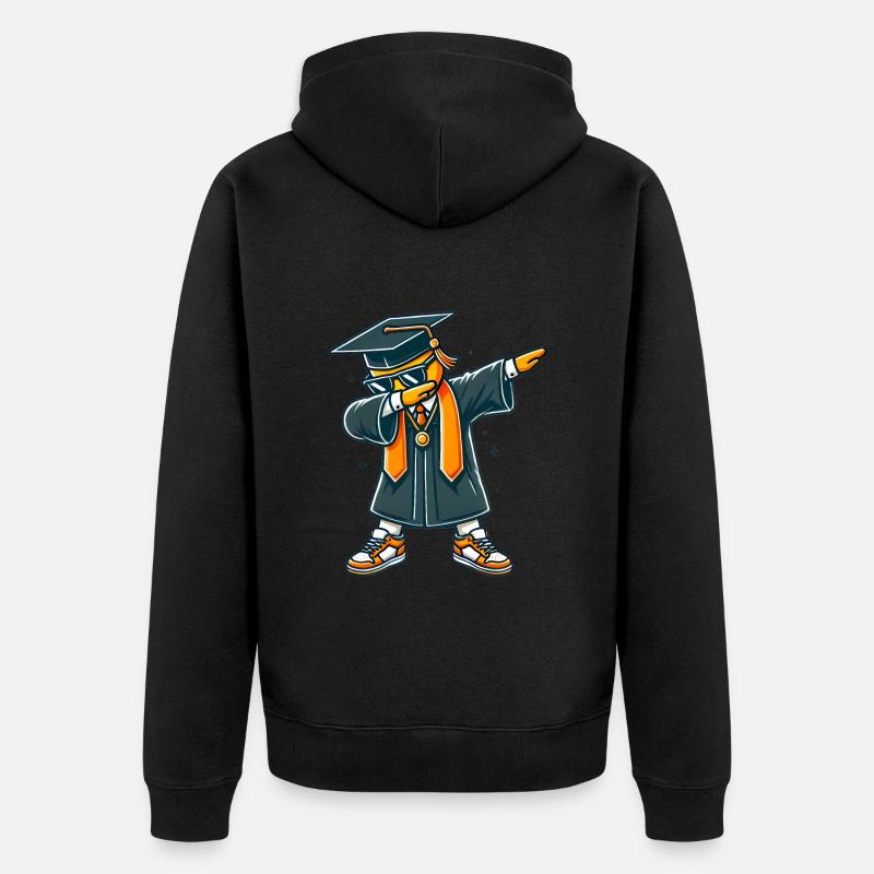 Coole Absolvent Dab Pose Illustration - Unisex Premium Bio Zip Hoodie - Schwarz