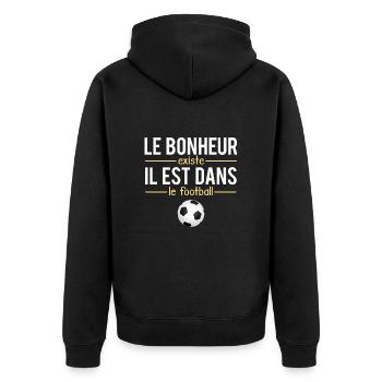 Le Bonheur Existe il Est Dans Le Football Foot - Veste à capuche bio Premium Unisexe - noir - Dos - Nico (187cm)