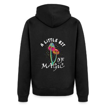 Zauberpilze, ein bisschen Magie - Unisex Premium Bio Zip Hoodie - Schwarz - Hinten - Nico (187cm)