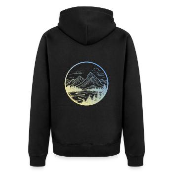Mountains Landscape - Unisex Premium Organic Zip Hoodie - black - Back - Nico (187cm)