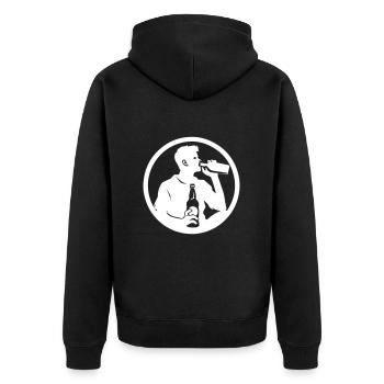 Silhouette Trinken - Unisex Premium Bio Zip Hoodie - Schwarz - Hinten - Nico (187cm)