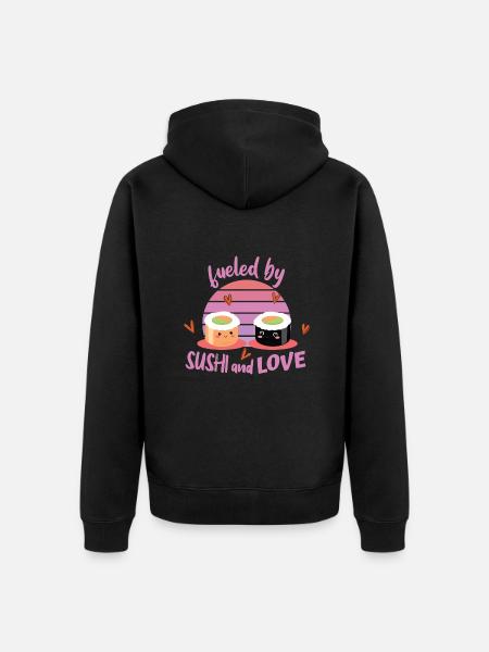Sushi - Unisex Premium Organic Zip Hoodie - black