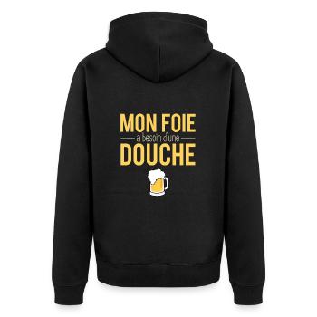 Mon Foie A Besoin D'une Douche Fêtard Alcool - Veste à capuche bio Premium Unisexe - noir - Dos - Nico (187cm)