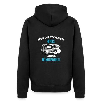 Only the coolest grandpas drive motorhomes - Unisex Premium Organic Zip Hoodie - black - Back - Nico (187cm)