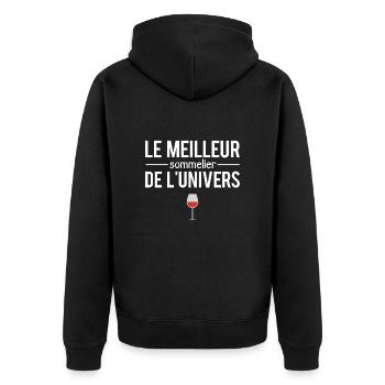 Meilleur sommelier de l'univers vigneron humour - Veste à capuche bio Premium Unisexe - noir - Dos - Nico (187cm)