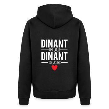 Dinant un jour dinant toujours habitant dinant - Veste à capuche bio Premium Unisexe - noir - Dos - Nico (187cm)
