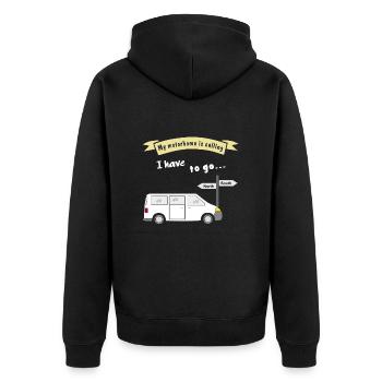 mon camping-car appelle - Veste à capuche bio Premium Unisexe - noir - Dos - Nico (187cm)