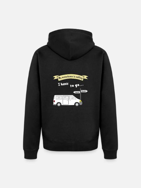 my motorhome is calling - Unisex Premium Organic Zip Hoodie - black