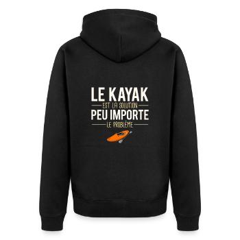 Le kayak est la solution peu importe le problème - Veste à capuche bio Premium Unisexe - noir - Dos - Nico (187cm)