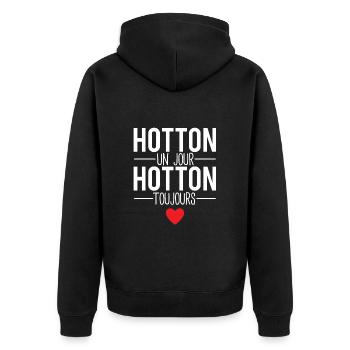 Hotton un jour hotton toujours ville belgique - Veste à capuche bio Premium Unisexe - noir - Dos - Nico (187cm)