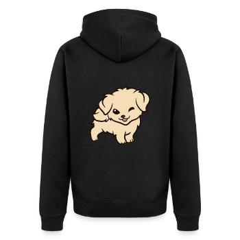 Golden Retriever - Chiot Golden Retriever mignon - Veste à capuche bio Premium Unisexe - noir - Dos - Nico (187cm)