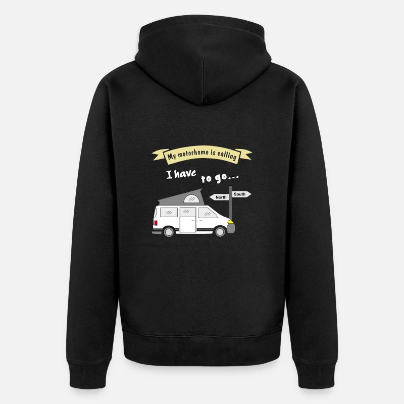 mon camping-car appelle - Veste à capuche bio Premium Unisexe - noir