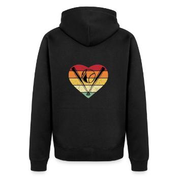 retro vintage sunset baseball - Veste à capuche bio Premium Unisexe - noir - Dos - Nico (187cm)