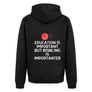 Bowling Sayings Bowling Bowler Skittles Gift - Unisex Premium Organic Zip Hoodie - black - Back - Nico (187cm)