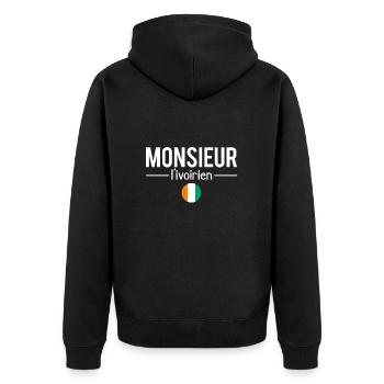 Monsieur l'ivoirien côte d'ivoire afrique - Veste à capuche bio Premium Unisexe - noir - Dos - Nico (187cm)