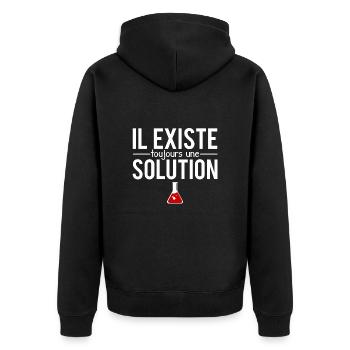 Il existe toujours une solution chimiste humour - Veste à capuche bio Premium Unisexe - noir - Dos - Nico (187cm)