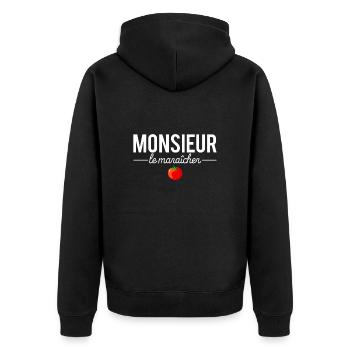 Monsieur le maraîcher meilleur maraîcher métier - Veste à capuche bio Premium Unisexe - noir - Dos - Nico (187cm)