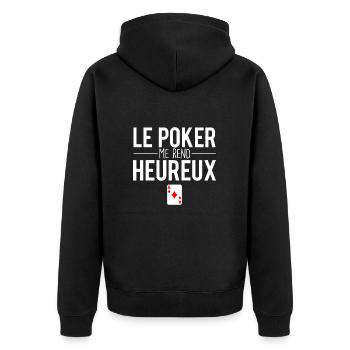 Le poker me rend heureux jeu de cartes - Veste à capuche bio Premium Unisexe - noir - Dos - Nico (187cm)