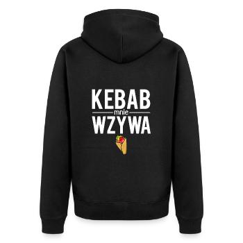 Kebab mnie wzywa polonais humour - Veste à capuche bio Premium Unisexe - noir - Dos - Nico (187cm)