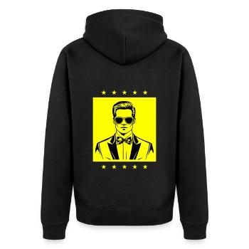 Groom Wedding Cool - Unisex Premium Organic Zip Hoodie - black - Back - Nico (187cm)