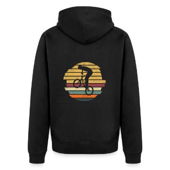 BMX Rider Retro Motif Freestyle BMX Bike - Veste à capuche bio Premium Unisexe - noir - Dos - Nico (187cm)