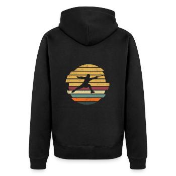 Fencing Fencing Fencing Vintage Motif - Unisex Premium Organic Zip Hoodie - black - Back - Nico (187cm)