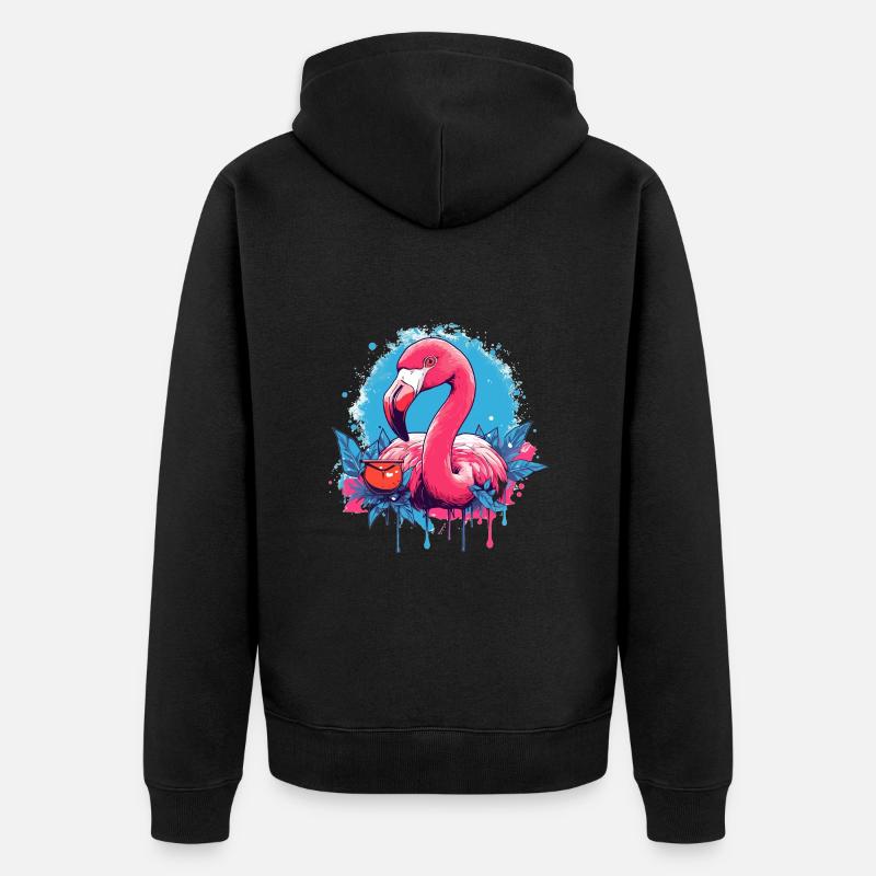 Flamant - Veste à capuche bio Premium Unisexe - noir