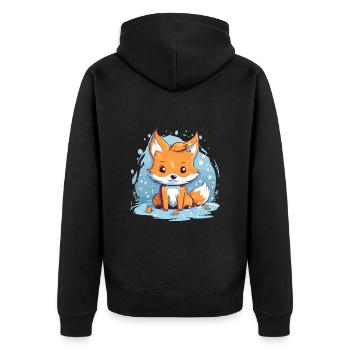 Renard - Veste à capuche bio Premium Unisexe - noir - Dos - Nico (187cm)