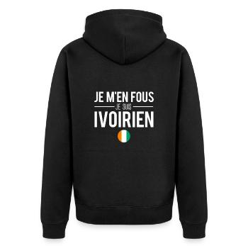 Je m'en fous je suis ivoirien côte d'ivoire humour - Veste à capuche bio Premium Unisexe - noir - Dos - Nico (187cm)