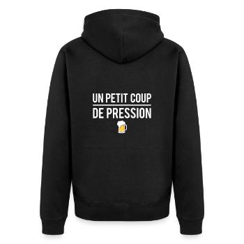Petit coup de pression bière apéro humour - Veste à capuche bio Premium Unisexe - noir - Dos - Nico (187cm)