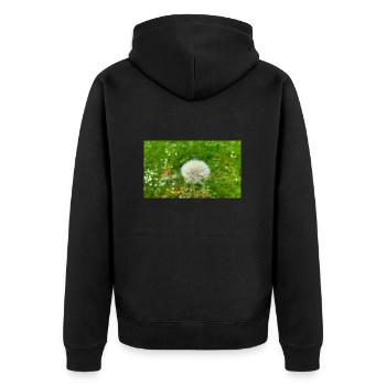 Pusteblume - Unisex Premium Bio Zip Hoodie - Schwarz - Hinten - Nico (187cm)