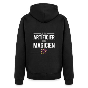 Je suis artificier pas magicien feu d'artifice - Veste à capuche bio Premium Unisexe - noir - Dos - Nico (187cm)