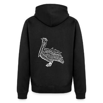 Pélicans Oiseaux Oiseaux Pelecanus - Veste à capuche bio Premium Unisexe - noir - Dos - Nico (187cm)