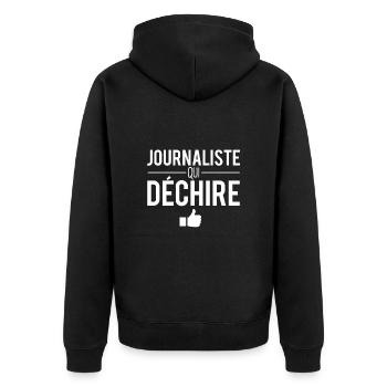 Journaliste qui déchire meilleur journaliste - Veste à capuche bio Premium Unisexe - noir - Dos - Nico (187cm)