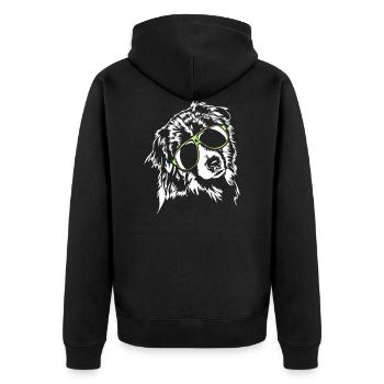 AUSTRALIAN SHEPHERD cool glasses Wilsigns dogs - Unisex Premium Organic Zip Hoodie - black - Back - Nico (187cm)
