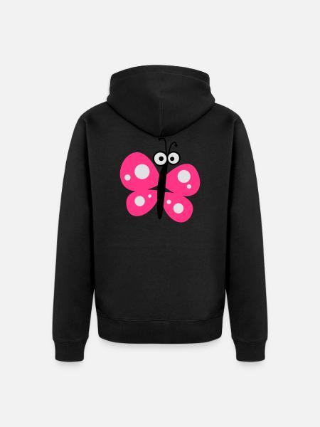Butterfly pink - Unisex Premium Organic Zip Hoodie - black