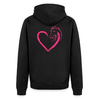 Cœur de cheval - Veste à capuche bio Premium Unisexe - noir - Dos - Nico (187cm)