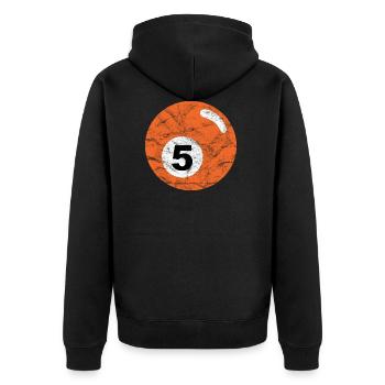 Billard billard orange, cinq cinq millésime - Veste à capuche bio Premium Unisexe - noir - Dos - Nico (187cm)