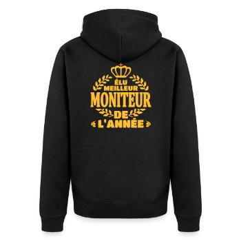 Elu meilleur moniteur - Veste à capuche bio Premium Unisexe - noir - Dos - Nico (187cm)