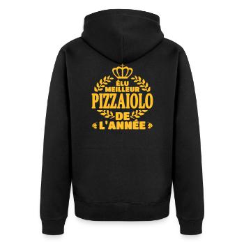 Elu meilleur pizzaiolo - Veste à capuche bio Premium Unisexe - noir - Dos - Nico (187cm)