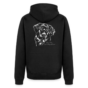 NOVA SCOTIA DUCK TOLLING RETRIEVER portrait - Unisex Premium Organic Zip Hoodie - black - Back - Nico (187cm)