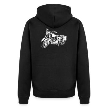 Chopper motorcycle 10_white - Unisex Premium Organic Zip Hoodie - black - Back - Nico (187cm)