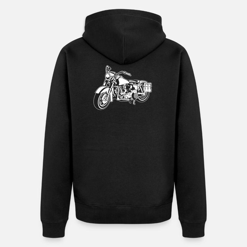 Chopper moto 10_weiß - Veste à capuche bio Premium Unisexe - noir