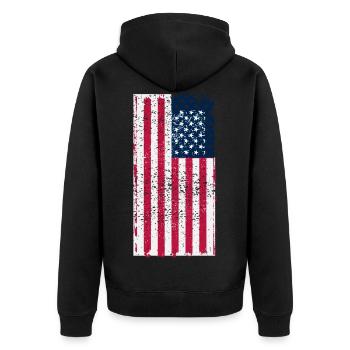 Drapeau des États-Unis - Veste à capuche bio Premium Unisexe - noir - Dos - Nico (187cm)