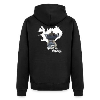 Renard polaire Islande - Veste à capuche bio Premium Unisexe - noir - Dos - Nico (187cm)