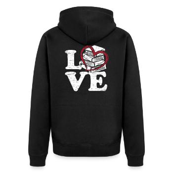 Livres Amour - Veste à capuche bio Premium Unisexe - noir - Dos - Nico (187cm)