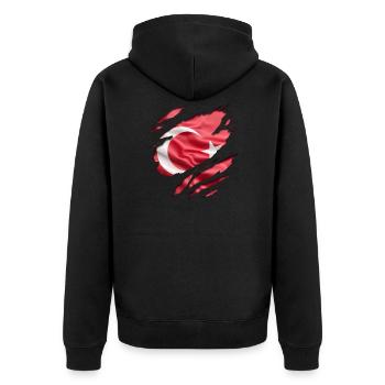 Turkey under your skin - Unisex Premium Organic Zip Hoodie - black - Back - Nico (187cm)