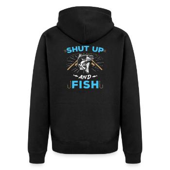 Cadeau drôle pêche pêcheur pêche poisson - Veste à capuche bio Premium Unisexe - noir - Dos - Nico (187cm)
