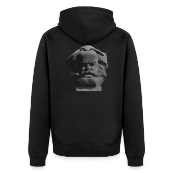 Karl Marx - Chemnitz Nischel - Veste à capuche bio Premium Unisexe - noir - Dos - Nico (187cm)